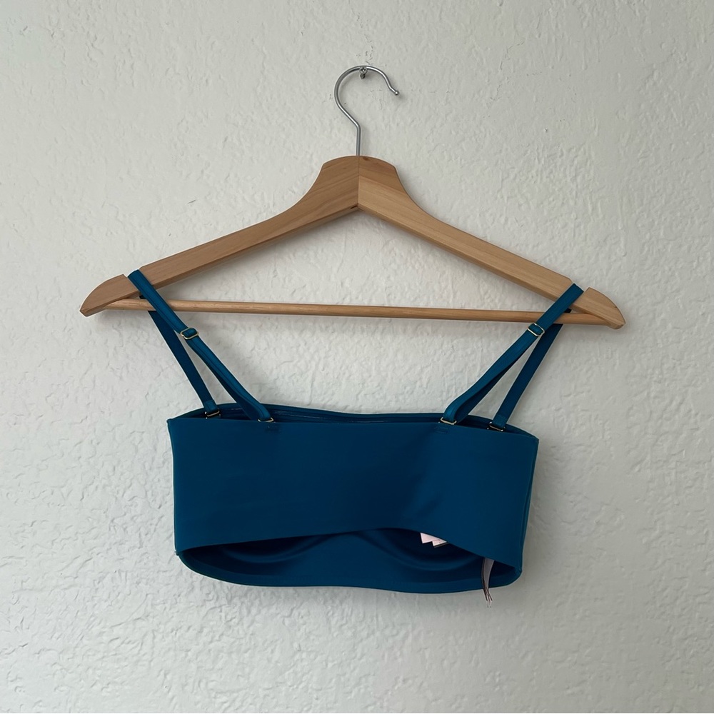 NWT Victoria Secret Bright Blue Bandeau Bikini Tube Top with Straps, Size XS - Picture 3 of 4